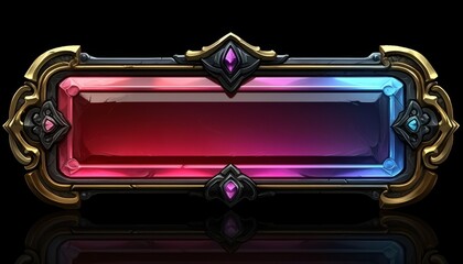 Ornate Gemstone Frame With Gradient Background