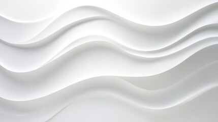 Obraz premium Subtle, minimalist white wave texture with soft shadows on an all-white background 