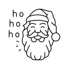 santa claus laughing ho line icon vector. santa claus laughing ho sign. isolated contour symbol black illustration