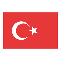 Obraz premium Turky Flag Symbol of turkish country. White isolated background.