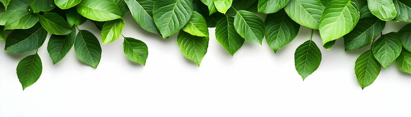 Fototapeta premium Vibrant Green Leaves Illustration on White Background