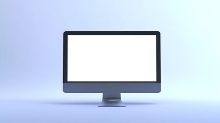 Fototapeta premium A blank computer monitor on a minimalist background, ready for use.