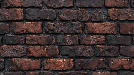 Obraz premium A rough brick wall texture with chipped surfaces and uneven grout. 