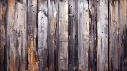 A wooden wall with textured boards in different shades of gray and brown