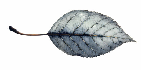 Detailed Leaf Illustration: A Stunning Gray and White Botanical Image