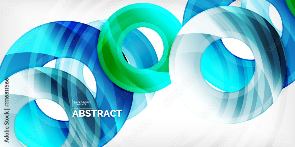 Aufkleber Bright colorful circles with light effects. Abstract background