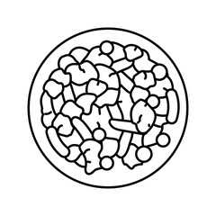 stir fry chicken food line icon vector. stir fry chicken food sign. isolated contour symbol black illustration