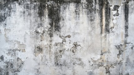 Old plaster wall with deep cracks and patches of paint peeling off, realistic texture