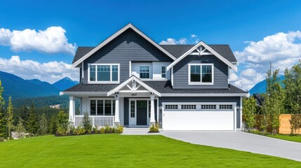 Luxury Two-Story House with Mountain View
