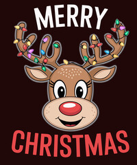 Merry Christmas funny illustration