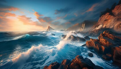 Fototapeta premium The coastline evolves, telling its story with each tide. 
