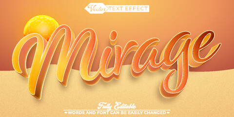Orange Mirage Vector Editable Text Effect Template