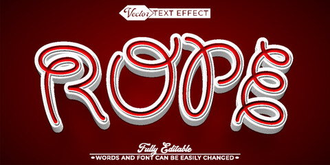 Red Rope Vector Editable Text Effect Template © Anka Design