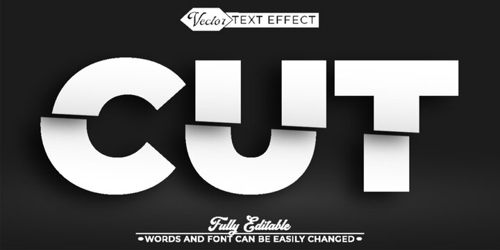 Cut  Vector Editable Text Effect Template