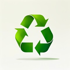 Obraz premium Sleek 3D Green Recycling Symbol Highlighting Concepts of Sustainability and Environmental Responsibility