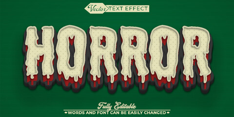 Green Horror Vector Editable Text Effect Template