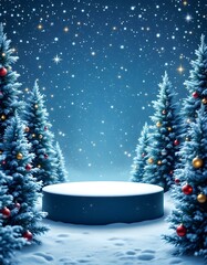 Christmas podium background
