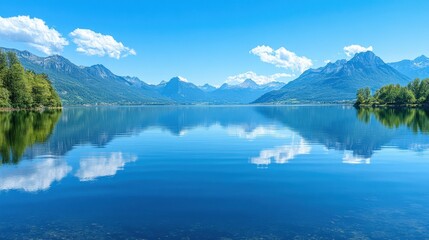 Naklejka premium Serene Mountain Lake Reflections