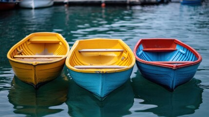 Obraz premium Vibrant Boats on Calm Water