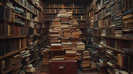 Obraz premium Timeless Books in a Cozy Library