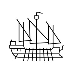 ship byzantine line icon vector. ship byzantine sign. isolated contour symbol black illustration