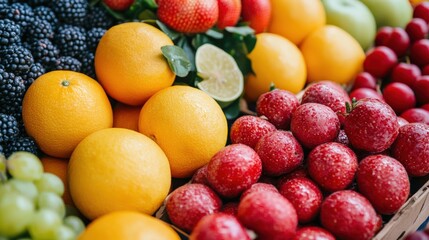 Vibrant Display of Fresh Fruits