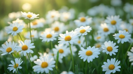 Radiant Daisy Field in Spring