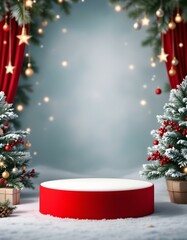 Podium background for Mery Christmas