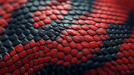 Fototapeta premium A striking close up reveals the stunning details of red and black scales, displaying a mesmerizing pattern