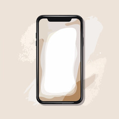 Effective Mobile Advertising Strategy on Beige Background: Vector Illustration