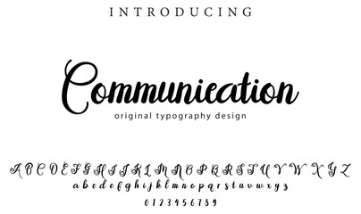 Communication Font Stylish brush painted an uppercase vector letters, alphabet, typeface