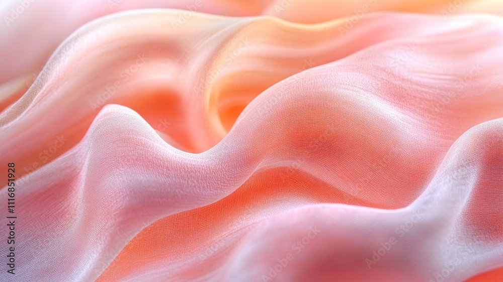 Aufkleber soft waves of delicate fabric flow gently, illuminated by warm light, creating an enchanting dance o