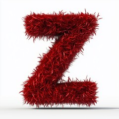 Learn word Z from red grass texture shaped icon letter character for drcoration