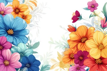 Fototapeta premium Colorful floral background creating a vibrant and lively atmosphere