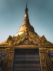 Majestic Golden Pagoda in Kushinagar, Uttar Pradesh