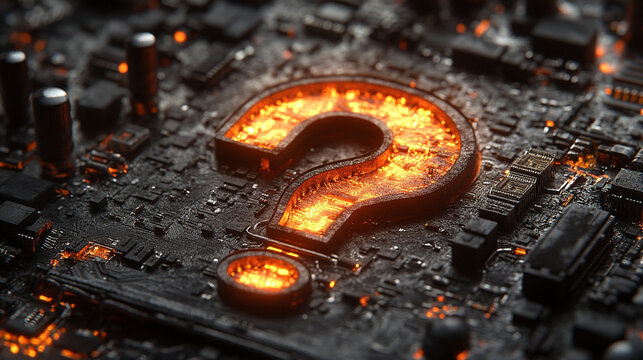 A floating technological computer chip glowing with a futuristic blue light surrounded by digital circuitry symbolizing innovation connectivity and advanced computing in a high-tech environment