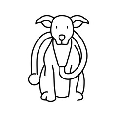 Obraz premium stethoscope dog line icon vector. stethoscope dog sign. isolated contour symbol black illustration