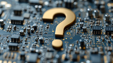 A floating technological computer chip glowing with a futuristic blue light surrounded by digital circuitry symbolizing innovation connectivity and advanced computing in a high-tech environment