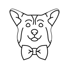 leash dog line icon vector. leash dog sign. isolated contour symbol black illustration