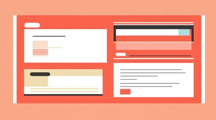 Abstract illustration of user interface elements and layouts.