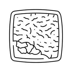 pie fish line icon vector. pie fish sign. isolated contour symbol black illustration