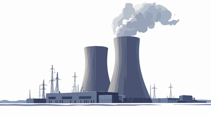 Obraz premium Nuclear power plant for electricity production - efficient and reliable process