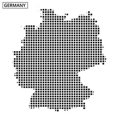 Fototapeta premium Germany map created with a dotted pattern showcasing geographic outlines