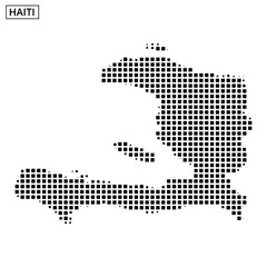 Obraz premium Map outline of Haiti filled with dotted patterns representing geography and culture