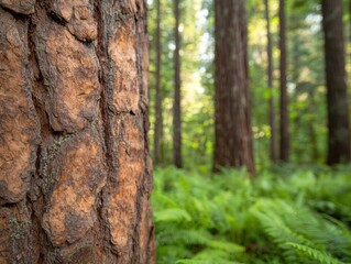 Obraz premium Lush forest with towering redwood trees