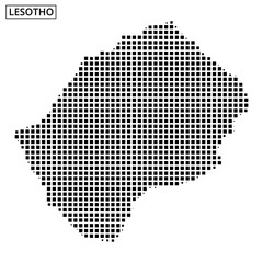Fototapeta premium Map outline of Lesotho featuring a dotted pattern and geographic details