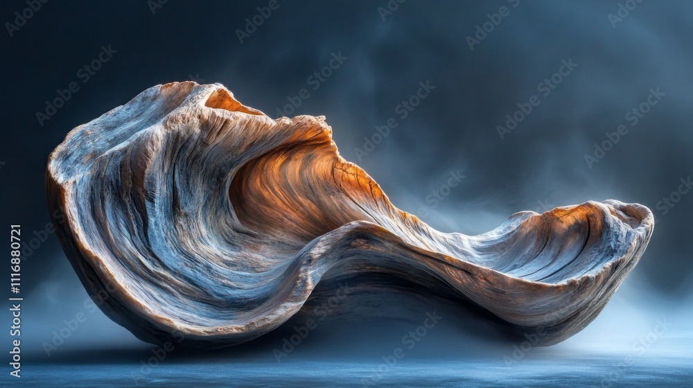 Aufkleber Curved shapes beautifully interact with light, revealing intricate textures and colors. The soft gradients and fluid forms create a sense of serene elegance in an artistic exploration of nature