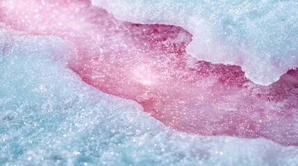 Fototapeta premium Sparkling pink and blue ice crystal abstract background