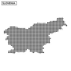 Obraz premium Detailed map representation of a Slovenia with dotted texture and outlines