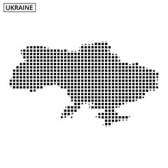 Obraz premium Detailed dot map representation of Ukraine's geographical outline